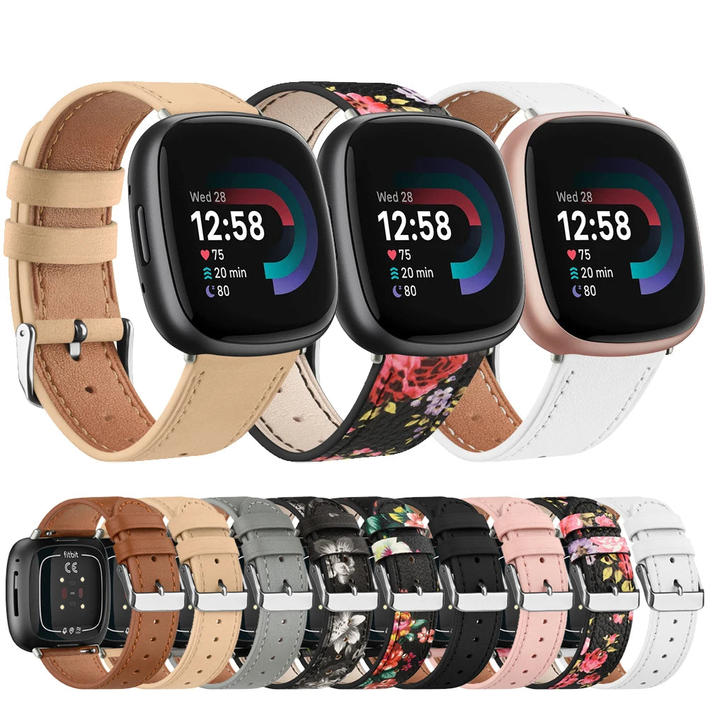 Genuine Leather Band for Fitbit Versa 4