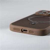 Carbon Fiber Pattern MagSafe Holder Case for iPhone 15 Series