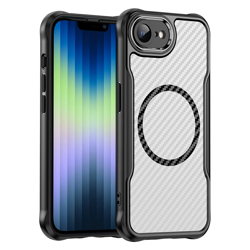 Shockproof Magnetic Carbon Fiber Pattern Case for iPhone 16e