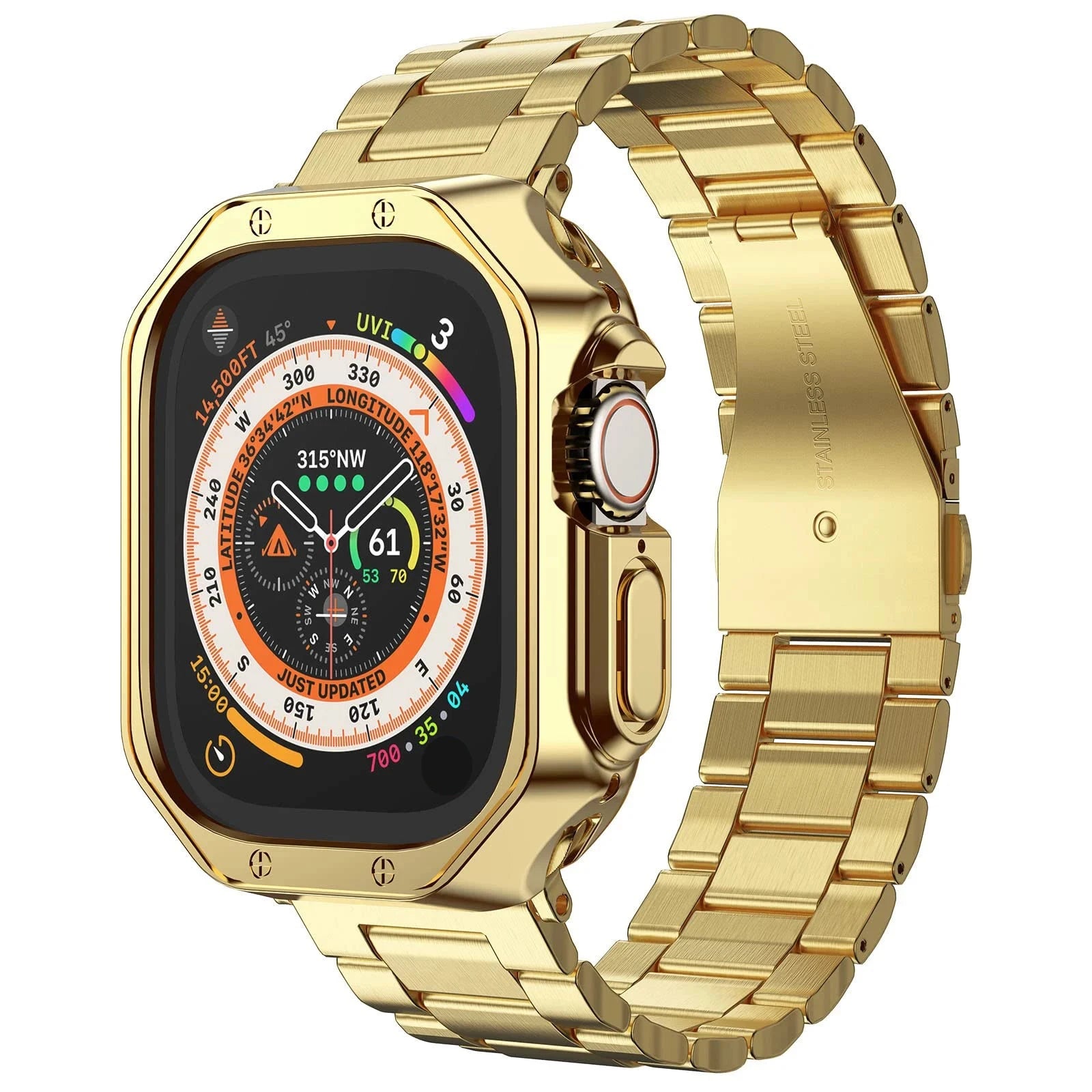 Protective TPU Case and Metal Bracelet Strap for Apple Watch