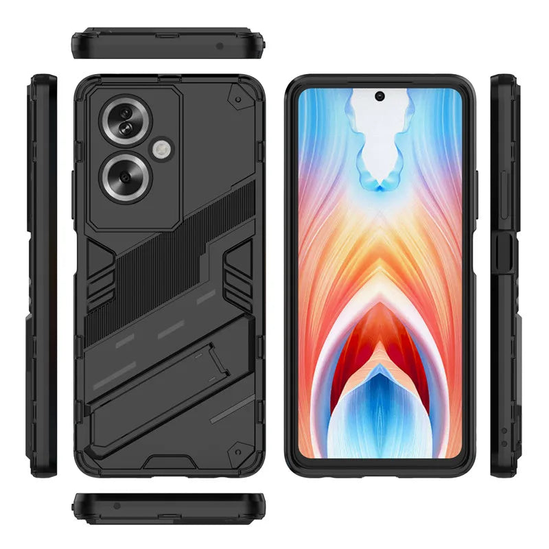 Punk Style Hard Armor Bracket Shockproof Protective Bumper Case for OPPO A79 5G