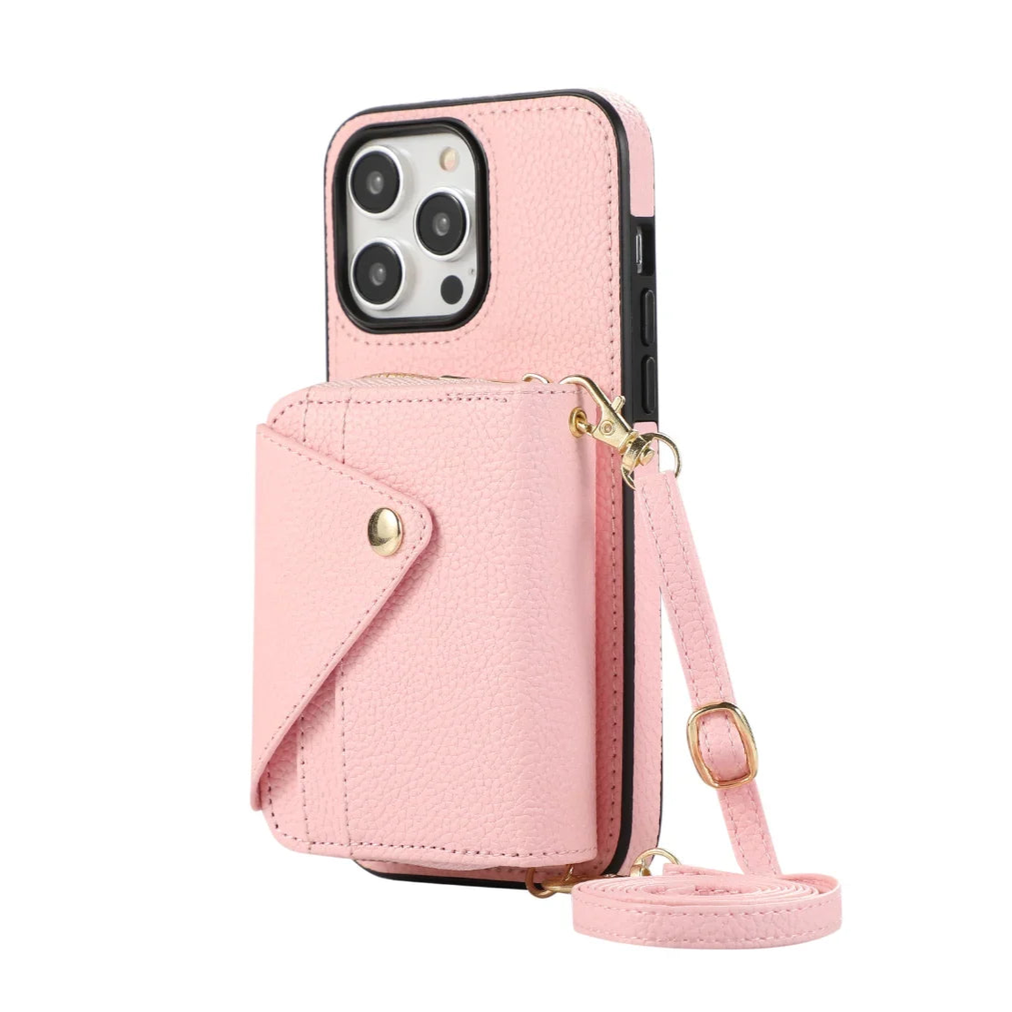 Crossbody Lanyard Leather Wallet Case with Card Slots for iPhone 14 Series