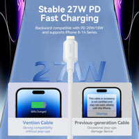 Vention 27W PD Fast Charging Type-C to Lightning Data Cable