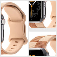 Checkered Two-Color Silicone Strap for Apple Watch