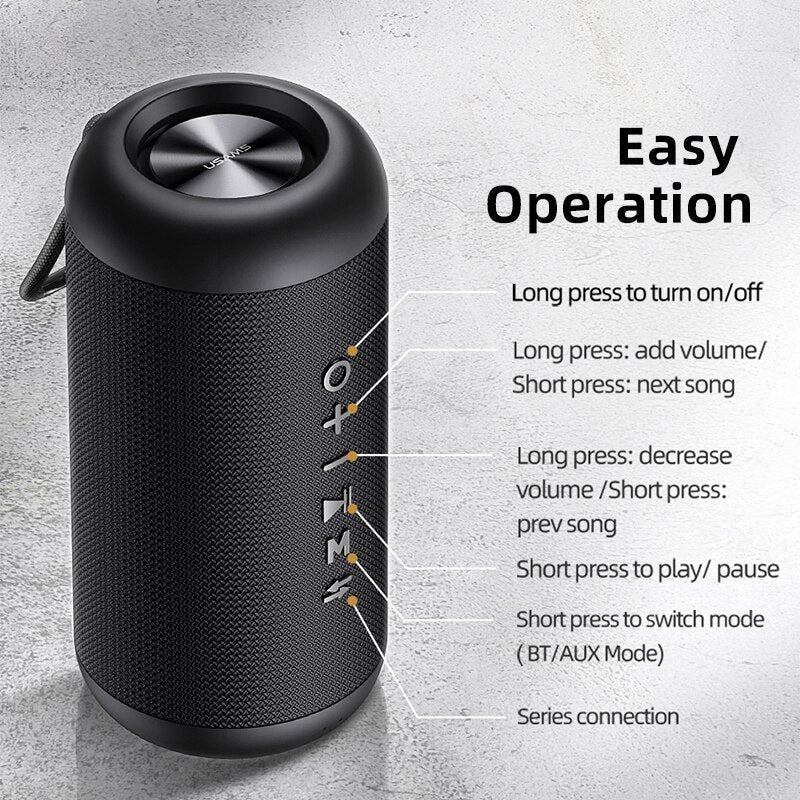 USAMS Wireless Bluetooth IPX6 Waterproof Portable Speaker