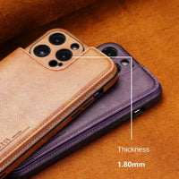 Luxury Leather Flip Wallet Case for iPhone 15 Series