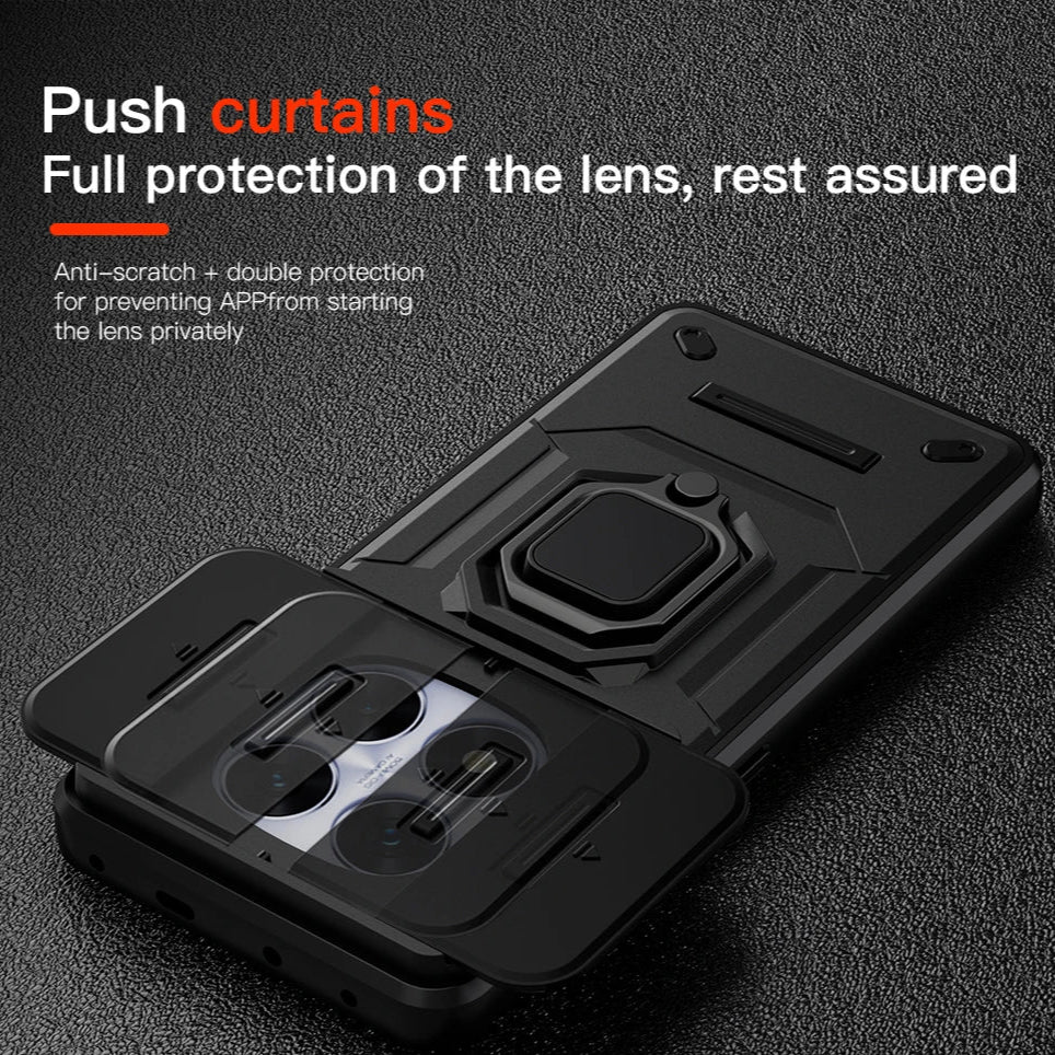 Shockproof Case with Slide Camera Protection for Xiaomi Redmi Note 14 Series