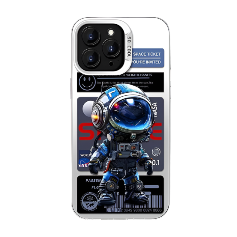 Electroplated Astronaut Phone Case for iPhone 14 Series