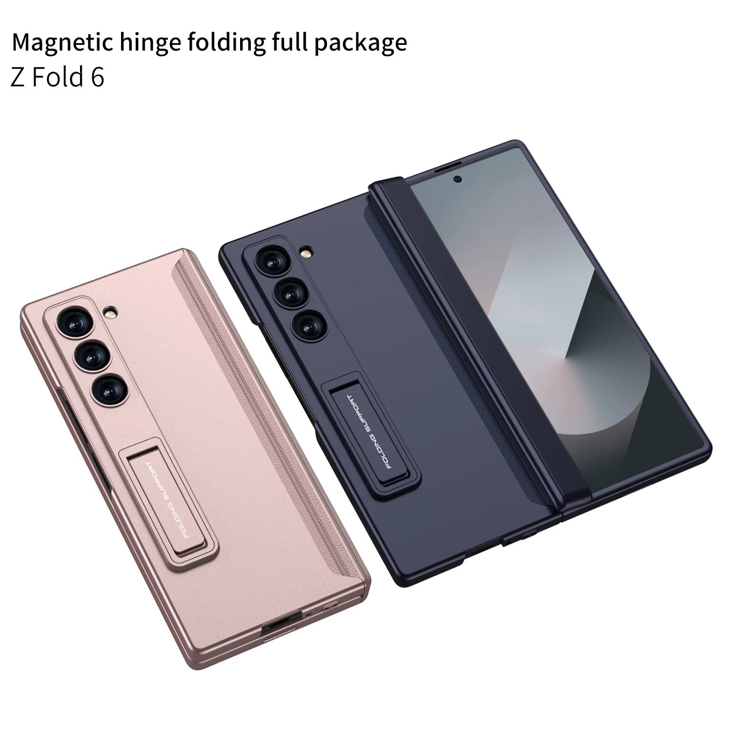 Samsung Galaxy Z Fold 6 Shockproof Magnetic Case with Hinge Stand