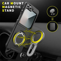 Magnetic Heavy Duty Armor Case with Ring Holder for Samsung Galaxy Z Flip 6