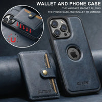 Detachable Leather Magnetic Phone Case with Card Holder for iPhone 15 Series – Versatile Protection & Style