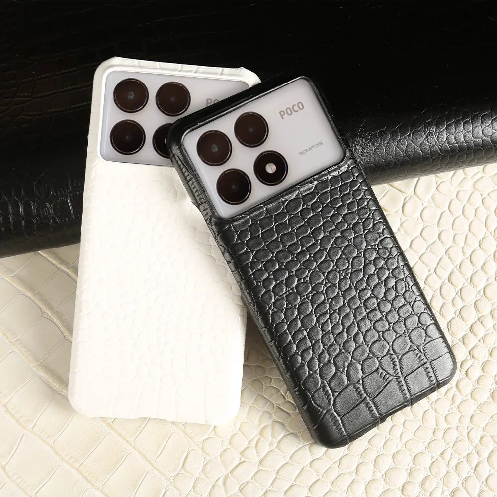 Luxurious Genuine Leather Phone Case for Xiaomi POCO F6 Series