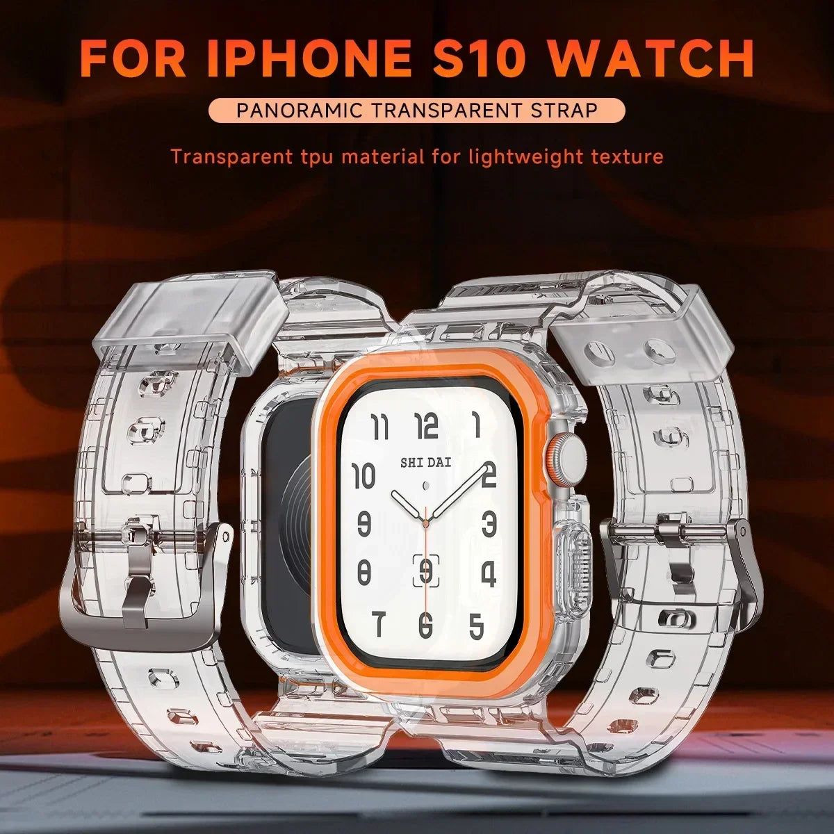 Transparent Silicone Strap & Case Kit for Apple Watch Series 10