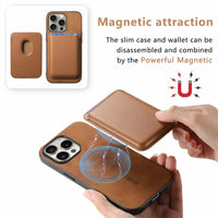 Stylish Magnetic Detachable Leather Wallet Case for iPhone 16 Series – Versatile & Chic