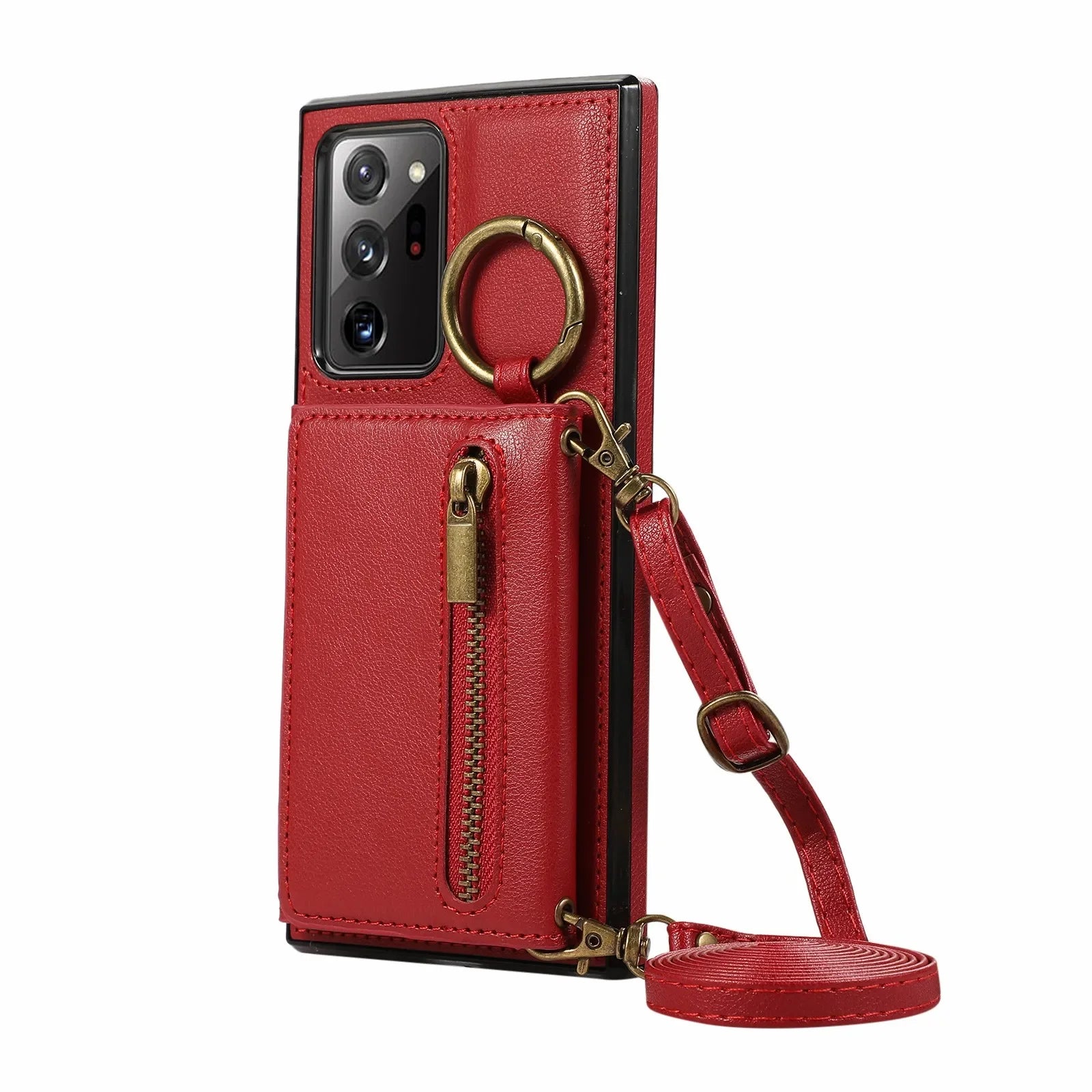 Crossbody Zipper Leather Wallet Case for Samsung Galaxy S25 Series