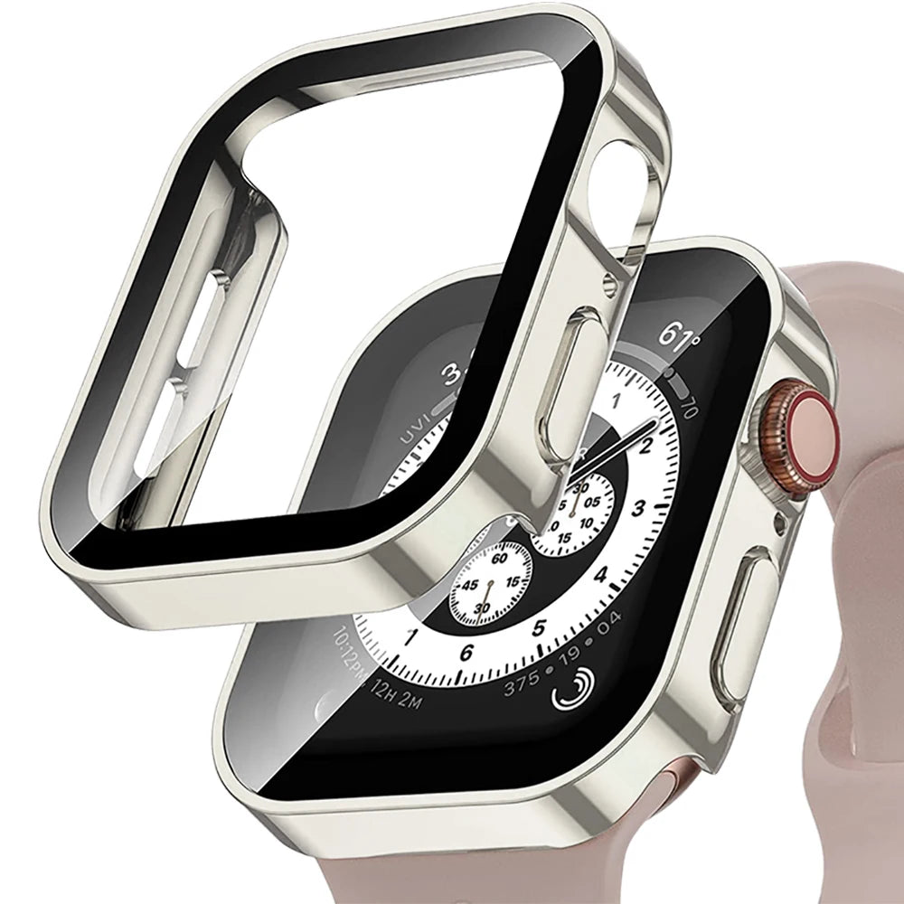 Waterproof Case for Apple Watch with Edge Screen Protector Glass and Cove