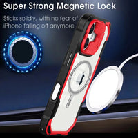 4-Corner Shockproof MagSafe Transparent Phone Case with Lens Holder for iPhone 16 Series