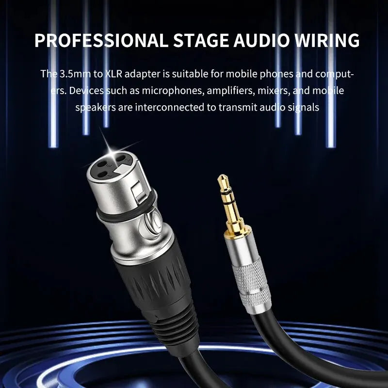 YYTCG XLR 3-Pin Male to 3.5mm Stereo Plug Shielded Microphone Cable