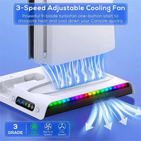 RGB Charging Dock with Cooling Fan for PlayStation 5 Slim