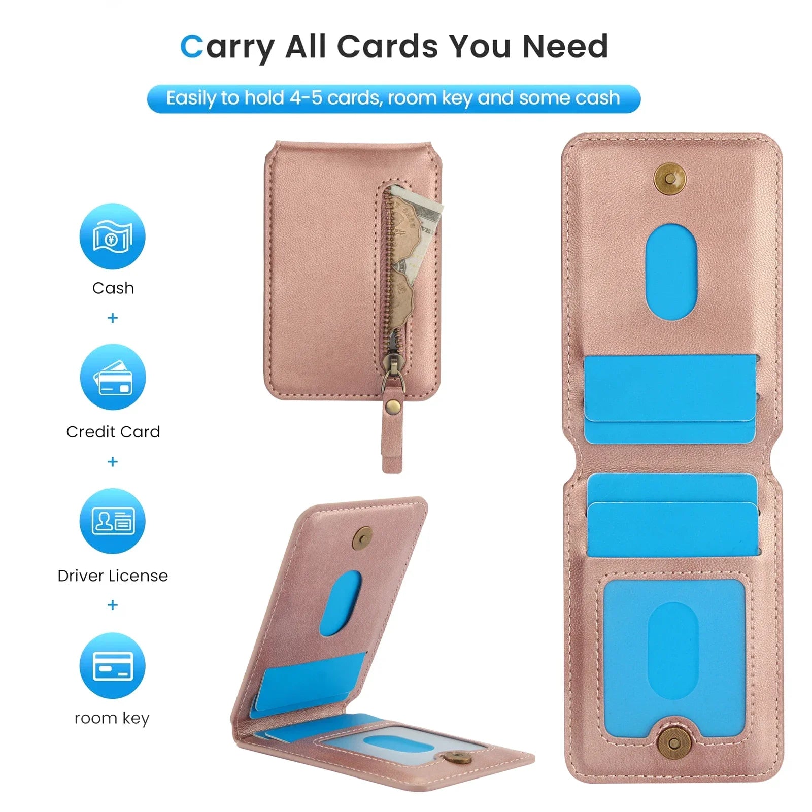 Samsung Galaxy S24 Series Leather Case with Magnetic Removable Card Holder