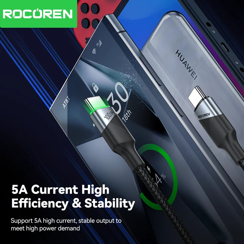 Rocoren 100W PD Fast Charging USB-C Cable