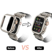 Metal Case with Rubber Strap for Apple Watch - Rugged Protection & Comfort