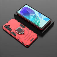 Armor Silicone PC Finger Ring Stand Shockproof Phone Protector Case for Samsung Galaxy M55