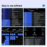 Large Extended Mac OS/Windows Shortcuts Mouse Pad – Dual-System Cheat Sheet