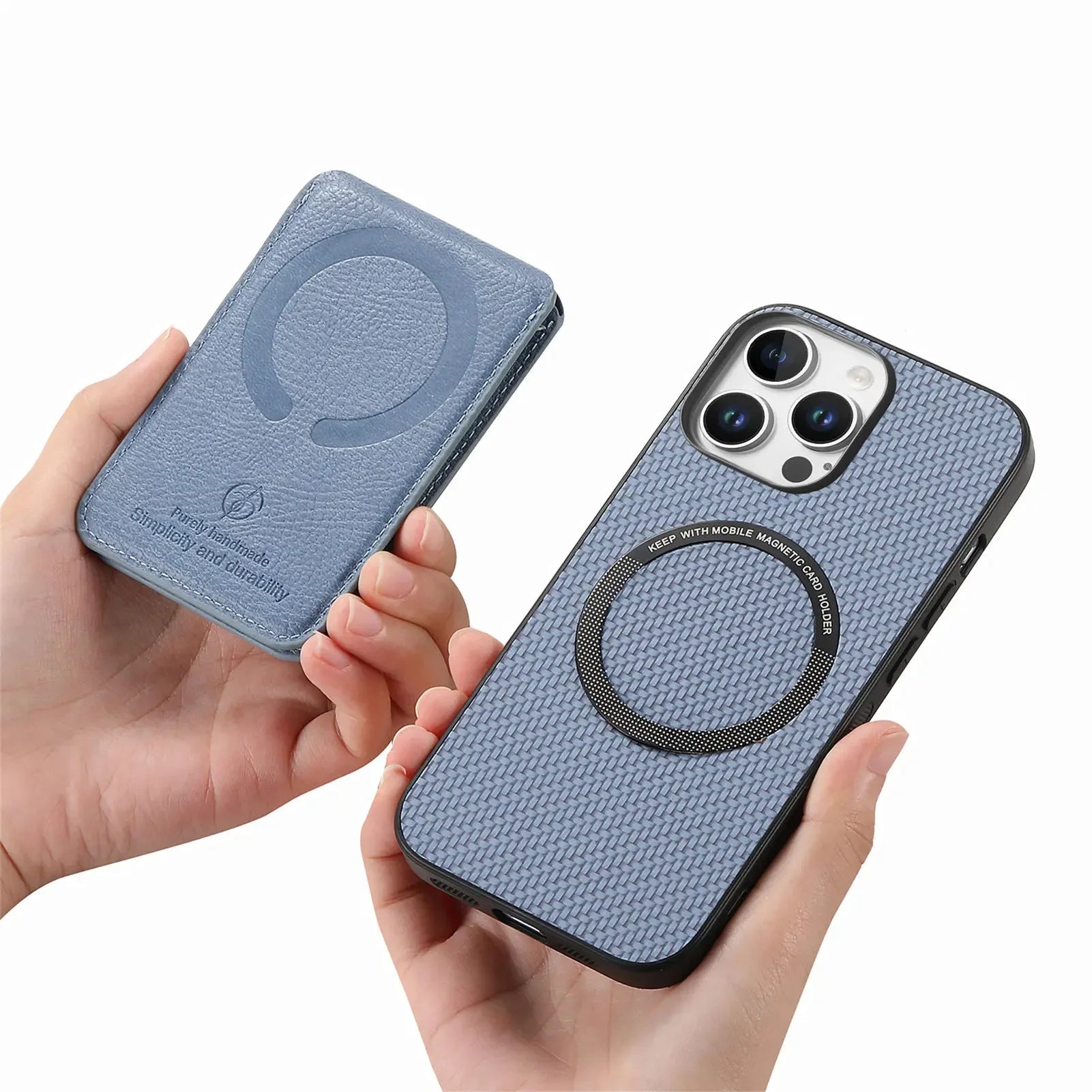 2-in-1 Detachable Carbon Fiber Wallet Case with Card Slots for iPhone 16 Series