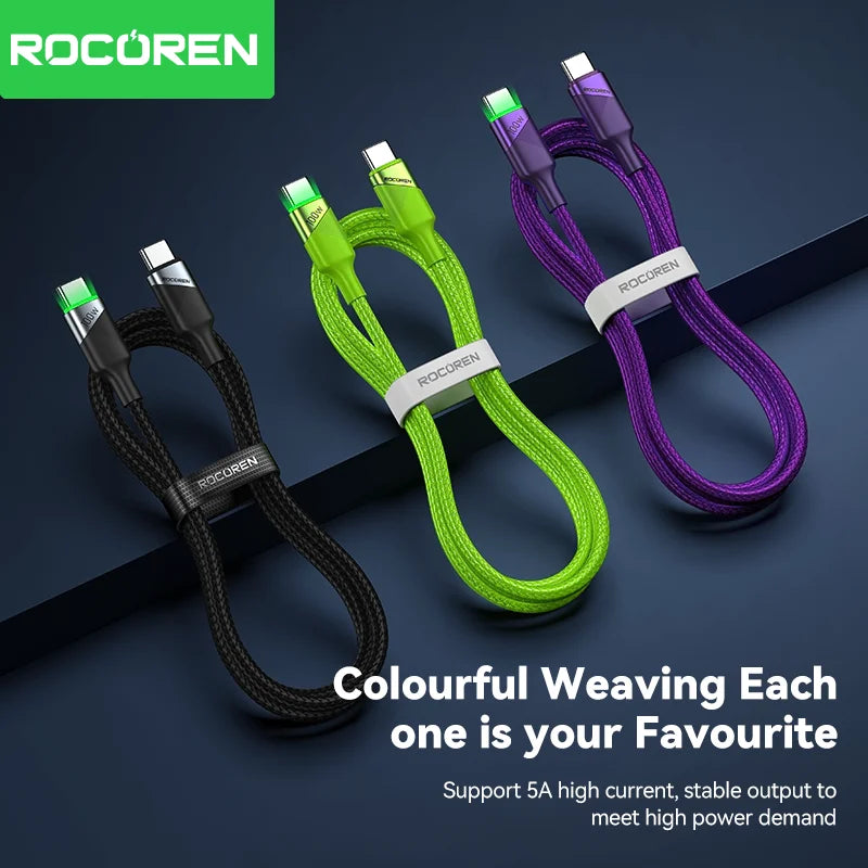 Rocoren 100W PD Fast Charging USB-C Cable