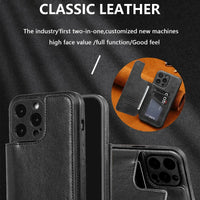 Luxury Leather Flip Wallet Case for iPhone 15 Series