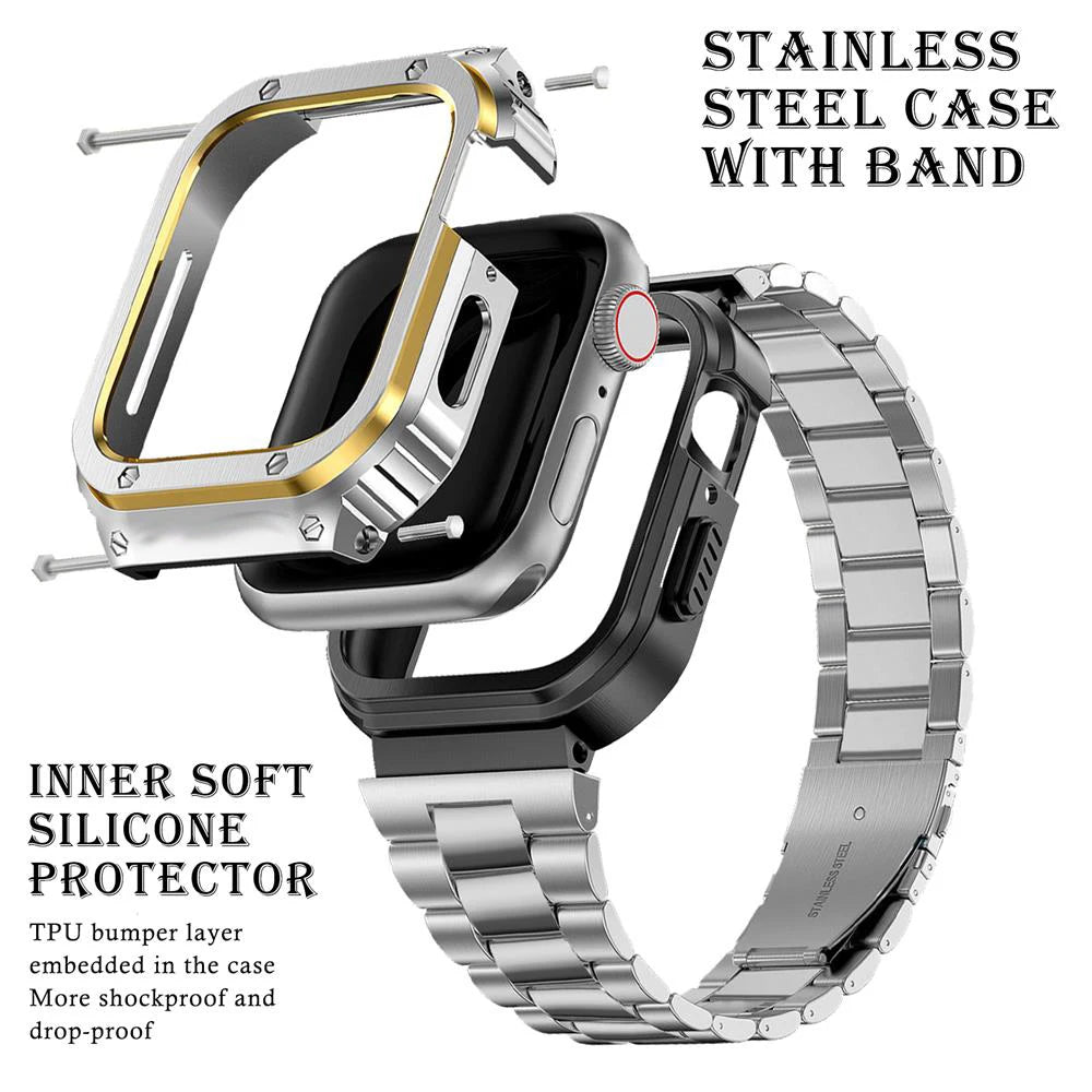 Stainless Steel Strap and Case for Apple Watch