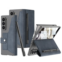 Premium Flip Leather Back Stand Case with Pen Holder for Samsung Galaxy Z Fold 6