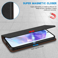 Magnetic Flip Leather Wallet Case with Card Slot for Samsung Galaxy A35