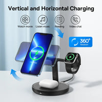 Baseus 3-in-1 20W Magnetic Wireless Charger Stand - Charging Dock Station for iPhone and AirPods Pro