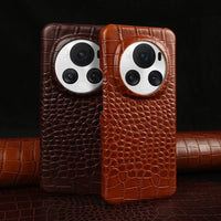 Genuine Leather Cowhide Fundal Back Shell Phone Case for Honor Magic 6 Pro