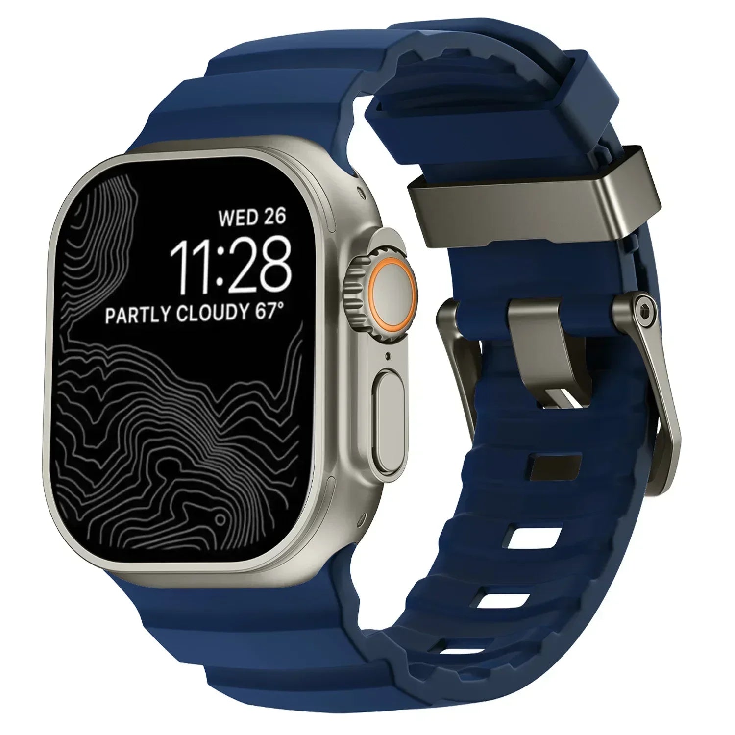 Premium Sport Silicone Strap with Metal Buckle for Apple Watch