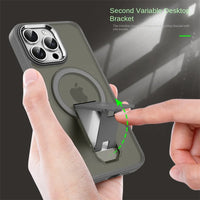 Luxury Magnetic Frosted Plastic Kickstand Case for iPhone 15 Series