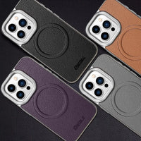 Leather Plating MagSafe Case for iPhone 15 Series