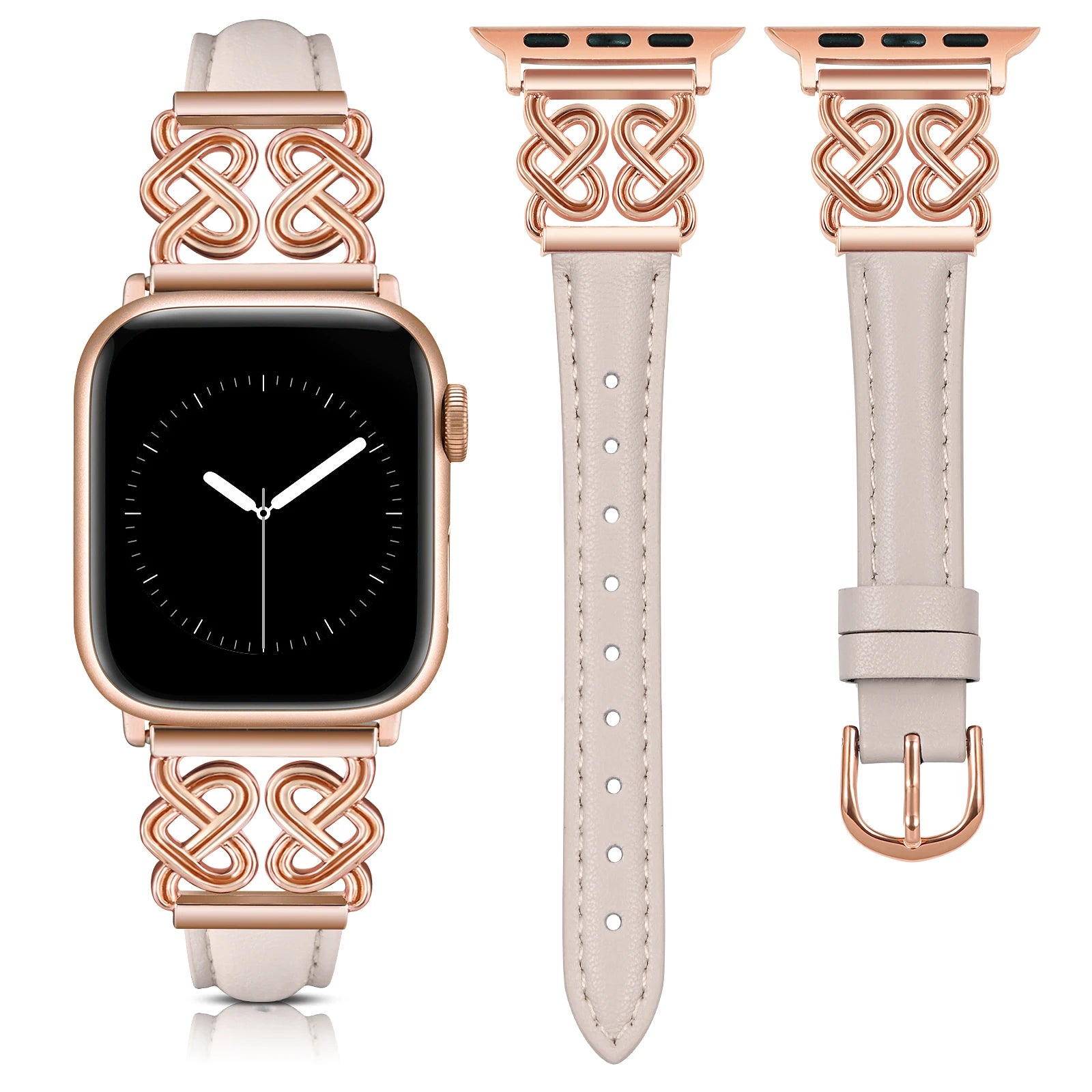 Dressy and Elegant Celtic Heart Knot Leather Band for Apple Watch