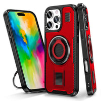 Shockproof PC Case with Rotatable Metal Holder for iPhone 16 Series