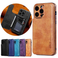 Luxury Leather Flip Wallet Case for iPhone 15 Series