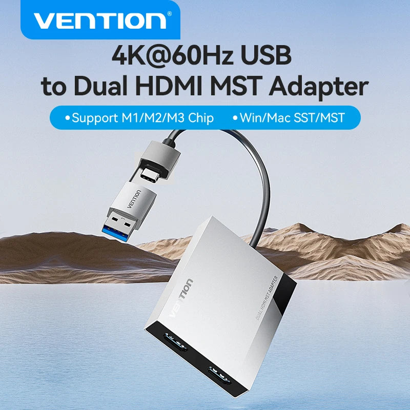 Vention USB Hub 4K60Hz USB to HDMI-Compatible Splitter Hub