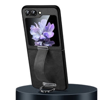 Premium Leather Wrist Strap Phone Case for Samsung Galaxy Z Flip Series