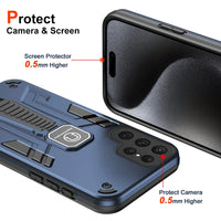 Soft Silicone+PC Kickstand Shockproof Armor Case for Samsung Galaxy S24 Series