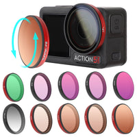 Aluminum Alloy Frame ND Lens Filter Set for DJI Osmo Action 5 Pro