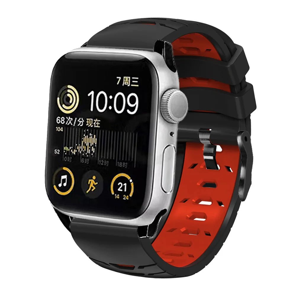 Sport Silicone Wrist Strap for Apple Watch – Durable & Comfortable