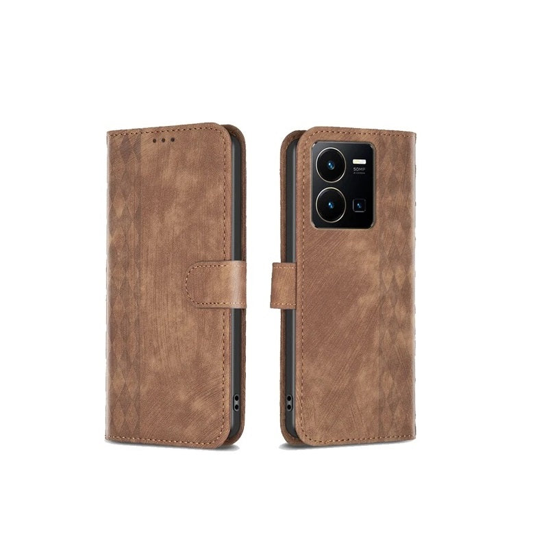 Skin Pressure Pattern Wallet Flip Leather Case with Magnetic Buckle for VIVO Y35