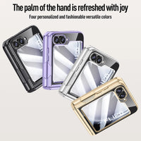 Electroplating Transparent Shockproof Phone Case with Full Hinge Protection for Samsung Galaxy Z Flip 6