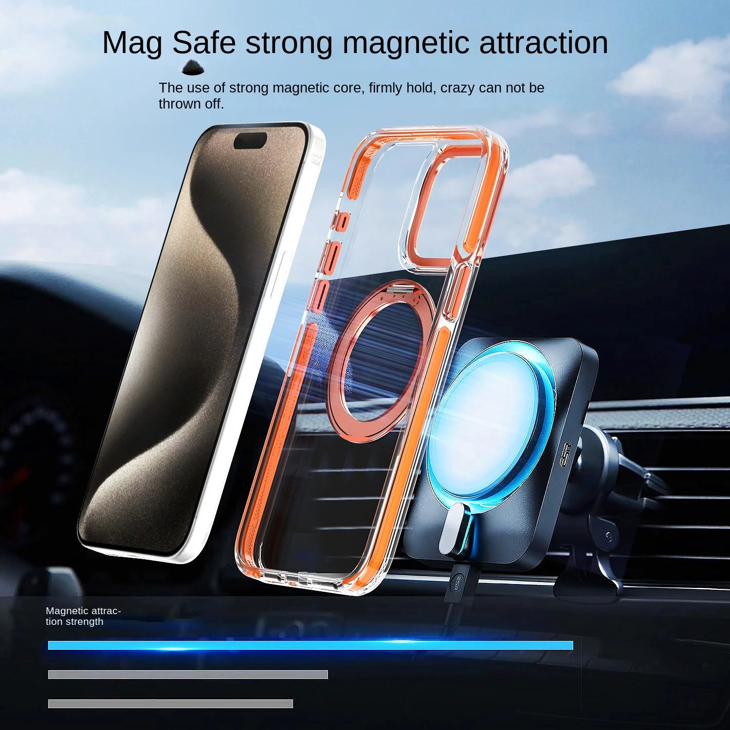 Magnetic Ring Holder Wireless Charging Shockproof Case for iPhone 15 Series